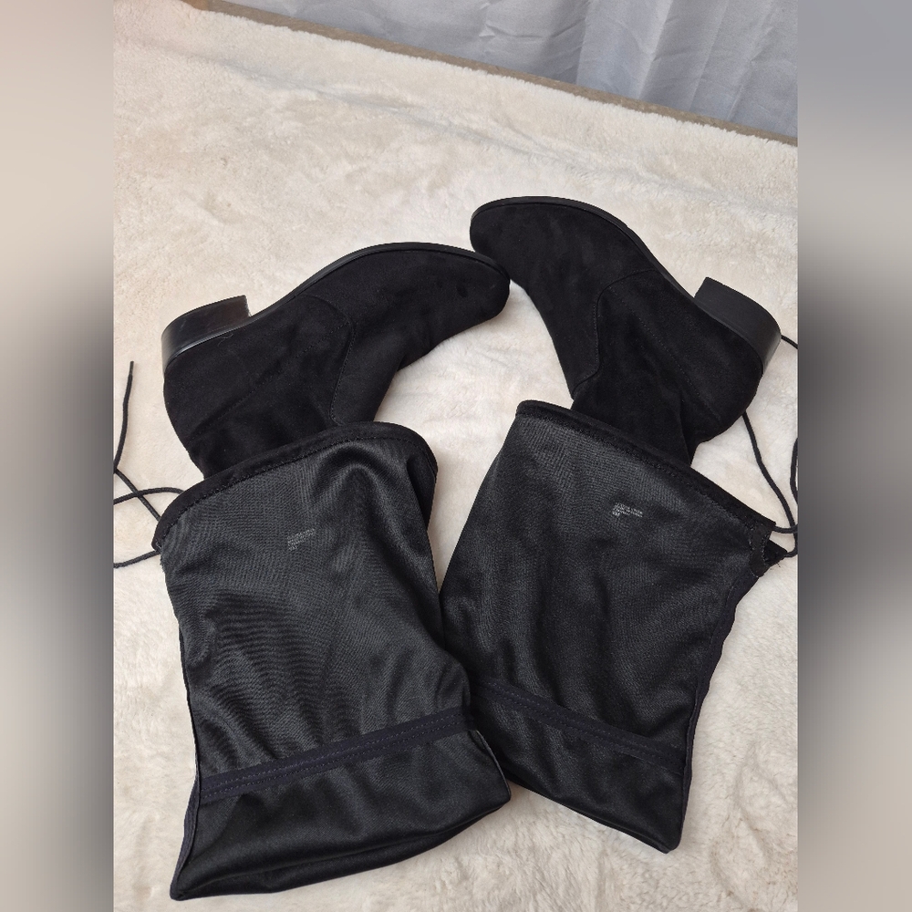 Charles David Thigh High Boots Womens Size 9M Black Faux Suede Soft - Picture 11 of 11